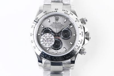 MR Factory Swiss Replica Rolex Daytona Ceramic Bezel Watch Grey Dial Stainless Steel Band